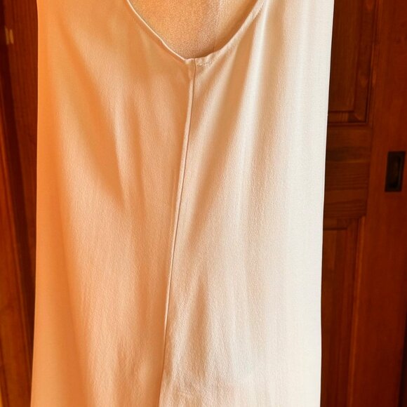 Eileen Fisher Silk Georgette Crepe Bateau Neck Sleeveless Tunic, Bone, SZ M, NWT - Picture 2 of 16